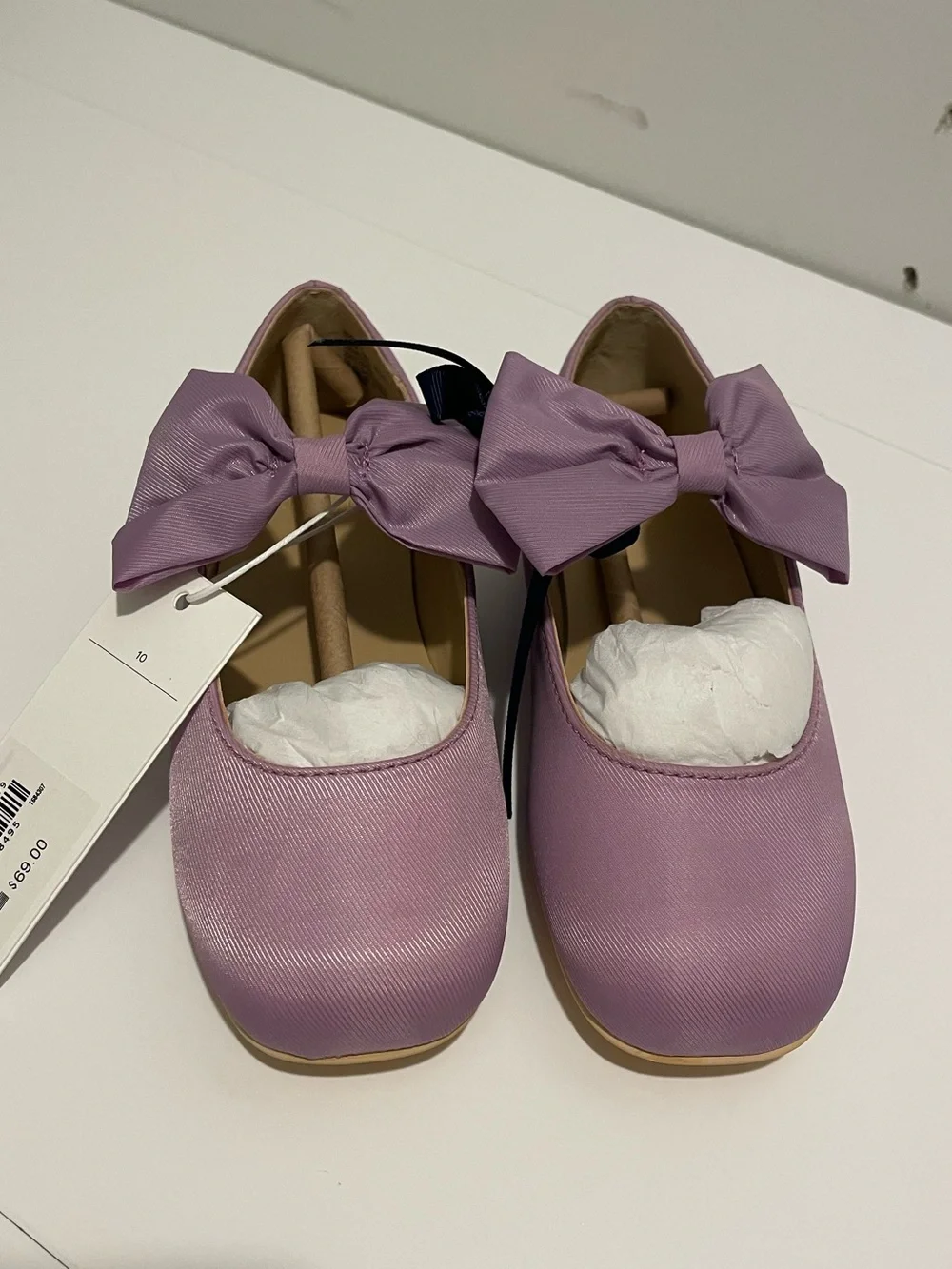 Janie and Jack Brand NWT Girl's size 10 Purple Lavender Ballet Flats Bows Shoes